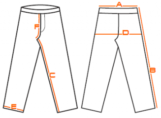 Vzor pro měření velikostních tabulek kalhot