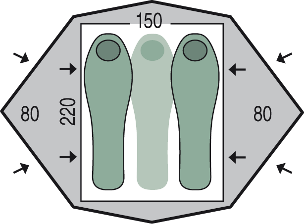 půdorys stanu Gemini 150